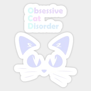 Obsessive Cat Disorder Pastel Sticker